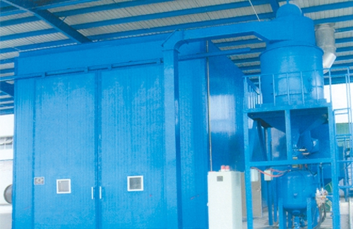 Environmental protection type wind circulation sand blasting (pill) room